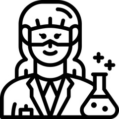 female chemist line icon