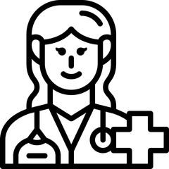 woman doctor line icon