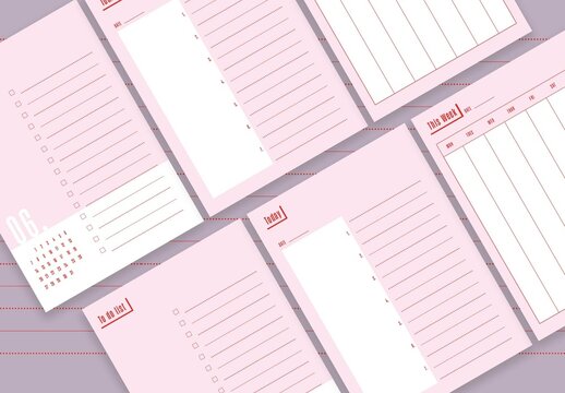 Pink and Red Planner