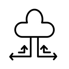 Obraz premium Cloud Hosting Web Outline Icon
