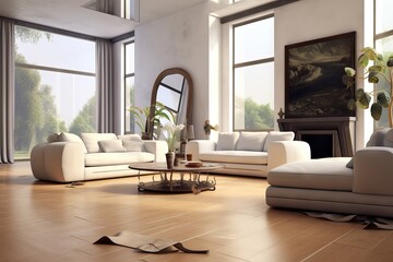 Fototapeta premium room furnish room luxury staircase living indoor barcelona apartment room chimney living room decor open armchair furniture architecture living mode space comfortable house interior house light stay