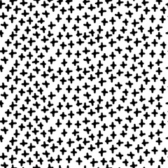 Simple pattern with pluses scribbles hand drawn. Seamless vector minimalistic pattern on white background. Doodle print