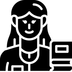 woman teacher solid icon