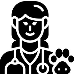 female veterinarian solid icon