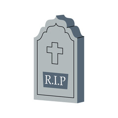 Old tomb, gravestone. October creepy holiday, Halloween party. Vector illustration.