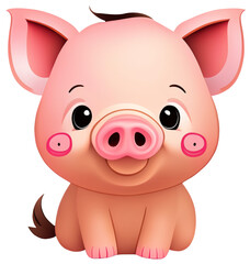 Obraz na płótnie Canvas pig pink cartoon