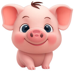 Obraz na płótnie Canvas pig pink cartoon