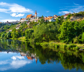 old town of Znojmo over river in Moravia in Czech republic - 640733902