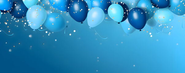 Festive sweet blue balloons background banner celebration theme