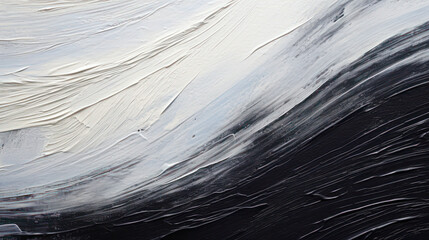 Black acrylic paint texture background. Abstract acrylic painting on canvas. Fragment of artwork. Ai generative.