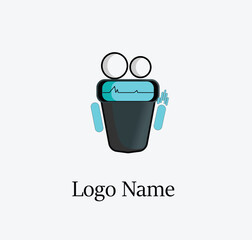 themed about future technology logo mascot food cleaning robot mascot