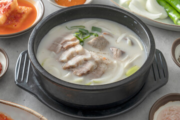 Korean food dish Sundaeguk, Spicy Sundaeguk, Pork Belly Sundaeguk, Yangseonji Hangover Soup, Naejangtang, Side Dish