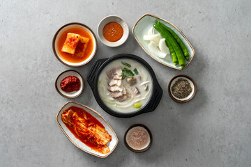 Korean food dish Sundaeguk, Spicy Sundaeguk, Pork Belly Sundaeguk, Yangseonji Hangover Soup, Naejangtang, Side Dish
