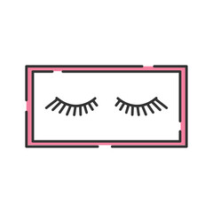 Isolated false eyelash colored fashion icon Vector