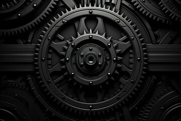 black color engine gear cool background, modern industrial background