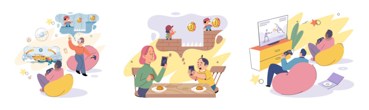 Game together. Family fun. Friendship time. Vector illustration. Board games serve as catalyst for building strong and lasting friendships Engaging in friendly competition brings out best in people