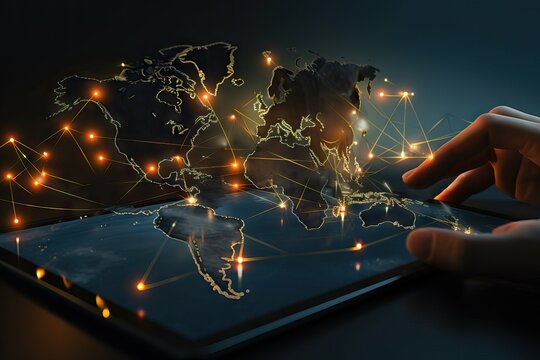 network map world globalization soc business social connected