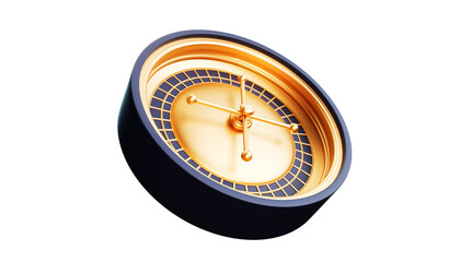 Lucky casino roulette wheel isolated on transparent background. 3d illustration