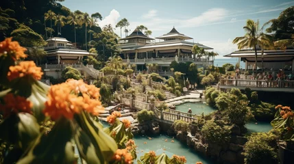 Fototapeten Tourists visit the famous Ubud Palace in Bali, Indonesia. © AS Photo Family