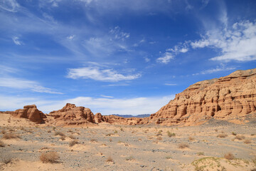 The rock formations in Nemegt canyon, Umnugobi, Mongolia