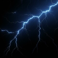 Obraz premium Electricity lightning black background. Lightning bolt with branches. Lightning strike.