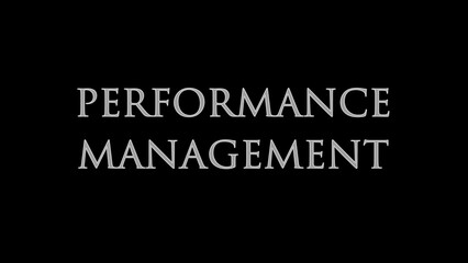 Performance management concept written on black background 