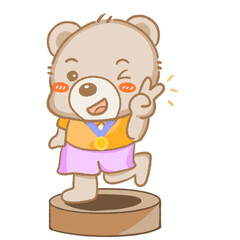 Athlete receives a gold medal