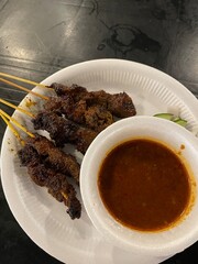 A portion of beef satay for meals