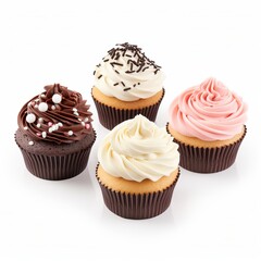 Cupcakes on an isolated white background