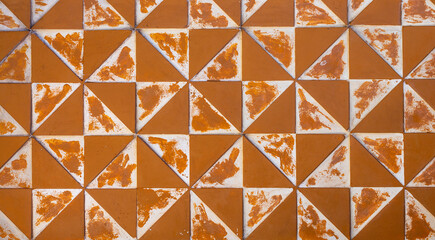 Brown tiles inserts background and texture.