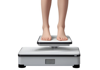 a woman's feet on a modern scale