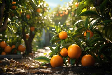 citrus fruit tree with fruits