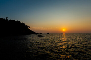 Sunset at Palolem beach in Goa India