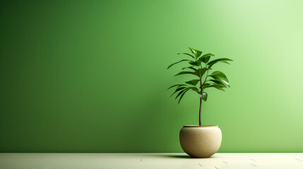 Captivating Minimalism in Green. The Beauty of Green Minimalism. AI Generated