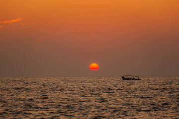 Sunset at Palolem beach in Goa India