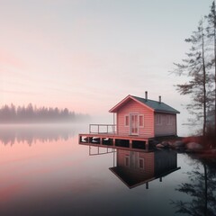 Fototapeta premium house on the lake