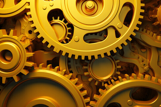 yellow color engine gear cool background, modern industrial background