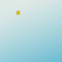 Ocher Plant Background Blue Vector. Leaves Flying Template. Orange Bright Leaf. Design Foliage Illustration.