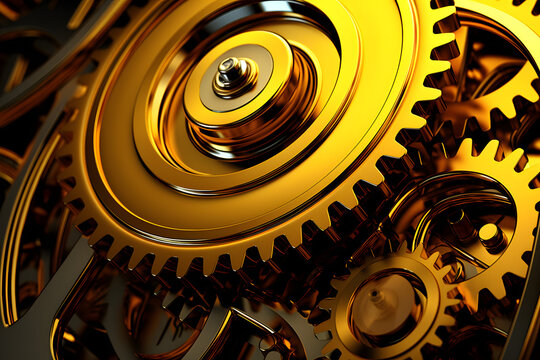 yellow color engine gear cool background, modern industrial background