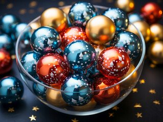 Captivating Christmas Ball Composition. Festive Brilliance with Christmas Balls