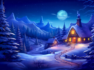 Captivatingly Colorful Christmas Ambiance.  Radiant and Vibrant Christmas Scene