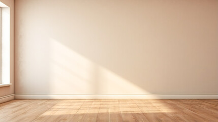 Captivating Sunlight.  Interior with Empty Wall and Floor