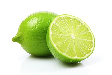 lime isolated on white half lime