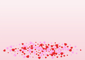 Pinkish Heart Background Pink Vector. Abstract Pattern Confetti. Purple Congratulation Texture. Tender Confetti Falling Frame. Lilac Blank Illustration.