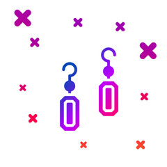 Color Earrings icon isolated on white background. Jewelry accessories. Gradient random dynamic shapes. Vector