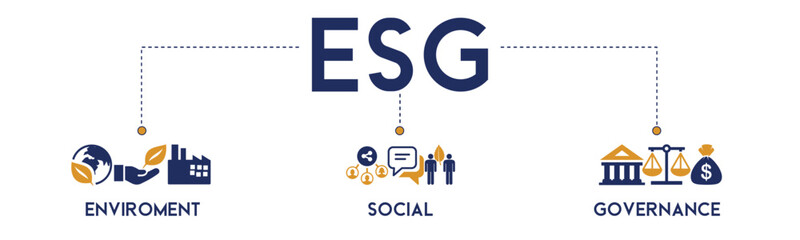 ESG banner website icons vector illustration concept with an icons of environment social governance of corporate sustainability performance for investing screening on white background