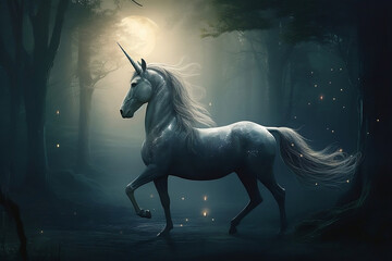Obraz na płótnie Canvas Unicorn in the woods