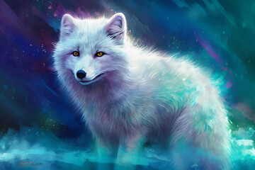 Obraz premium magical fox in the snow