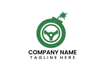 Flat bomb driver icon symbol logo template vector design illustration