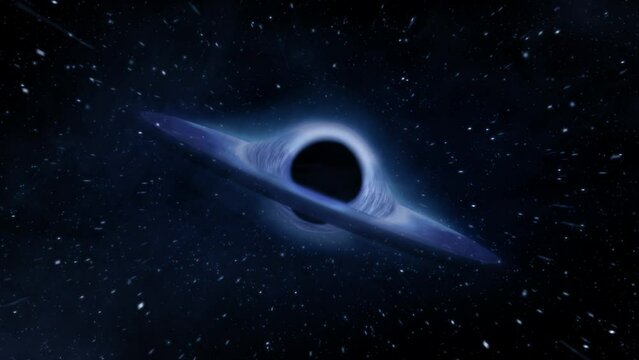 A black hole in outer space. A visualization of a scientific phenomenon. 3D motion graphics, video loop recreation